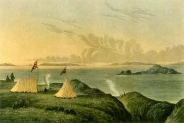 Vista del Mare Artico dalla foce del fiume Copper Mine, mezzanotte, luglio 1821