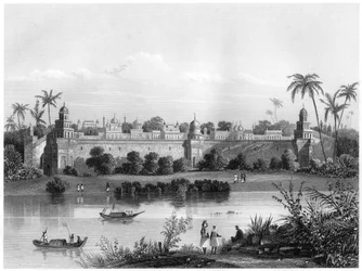 Vista del Palazzo di Agra, dal fiume, c1860