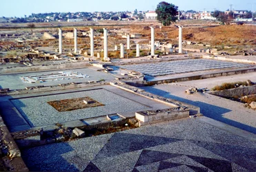 Veduta dei resti archeologici di Pella, Macedonia Centrale