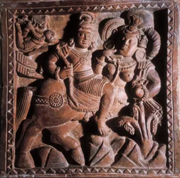 Vikrama, bassorilievo in terracotta, V-VI secolo