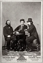 Violinista Johann Pickel con i compositori Eduard Nápravník e Anatoly Lyadov, XIX secolo