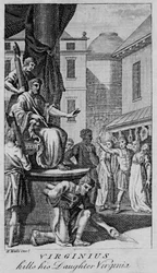 Virginius uccide sua figlia Virginia, metà del XVIII secolo