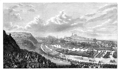 Revisione dei Volontari nel Queens Park, Edimburgo, Scozia