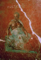 Affresco del filosofo greco Socrate, II secolo a.C.