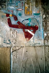 Affresco raffigurante il dio Thoth, tempio di Ramesse III, Medinet Habu, Egitto, c1187-c1156 a.C.