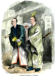 Menestrelli erranti a Yokohama, Giappone, 1864
