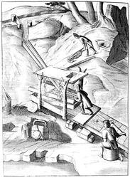 Lavaggio del minerale per estrarre l