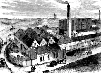 Fabbrica chimica Webbs, Diglis, Worcestershire, c1860