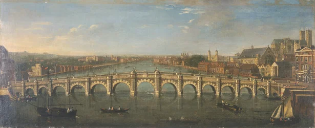 Westminster Bridge dal fiume, guardando a sud