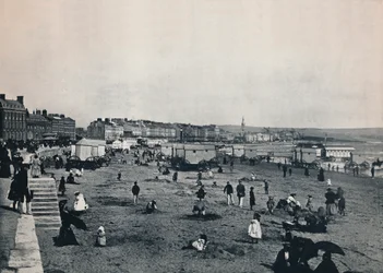 Weymouth - Vista generale della città e della spiaggia, 1895