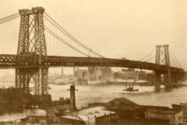 Ponte sospeso di Williamsburg, New York, c1930