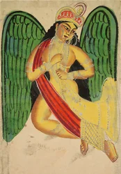 Apsara alata con un corno, 1800