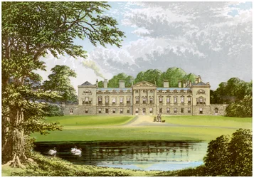 Abbazia di Woburn, Bedfordshire, casa del Duca di Bedford, c1880