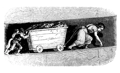 Donna e bambini minatori, Mid e East Lothian, Scozia, c. 1848