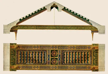 Soffitto in legno nella navata della Cattedrale di Monreale, Palermo, Sicilia, Italia, 1928
