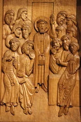 Scultura in legno che raffigura Gesù Cristo legato, Parigi, Francia