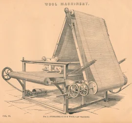 Macchinario per la lana: Macchina per lana di Ferrabee & Co., c1880