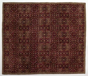 Tappeto di lana con decorazione millefleurs, inizio 1600