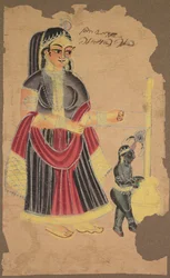 Yasoda e Krishna, 1800s