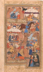 Yusuf viene tirato fuori dal pozzo, Folio da Yusuf e Zulaikha di Jami