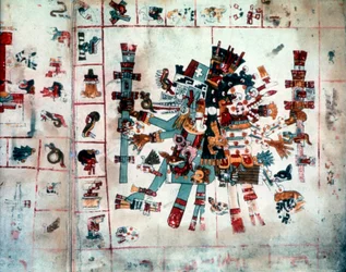 Forma zoomorfa dal Codex Borgianus, Mixtec, Messico precolombiano