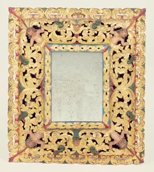 Specchio intagliato e dipinto di Carlo II