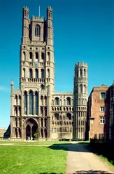 Cattedrale di Ely, (dal 1102), Facciata Ovest, Ely, Cambridgeshire, Regno Unito