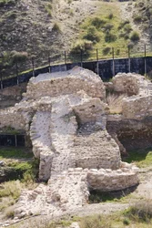 Porta, barbacane e parte delle mura della città, Los Millares, vicino a Santa Fe Mondujar