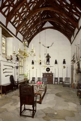 Interno della Grande Sala, Cotehele House, Cornovaglia