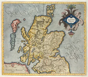 Mappa del Regno di Scozia, XVII secolo Scotia Regnum (influenzata dall