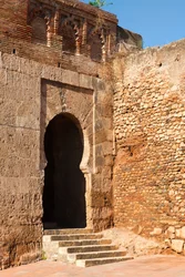 Niebla, Provincia di Huelva, Andalusia, Spagna meridionale. Puerta del Buey, o Porta del Buey, uno degli ingressi attraverso le mura nella città.