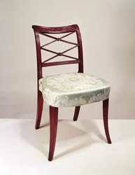 Sedia laterale con schienale a rotolo, mogano, di Duncan Phyfe, 1807