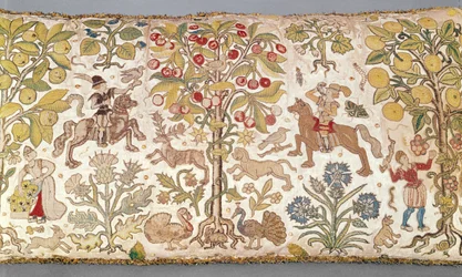 Copertura per sgabello, damasco, fine XVI secolo