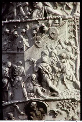 Colonna Traiana, costruita per celebrare la vittoria sui Daci, forse progettata da Apollodoro di Damasco, 113 d.C. (dettaglio)