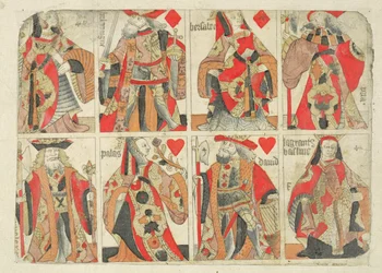 Carte da gioco non tagliate, fine XVIII secolo