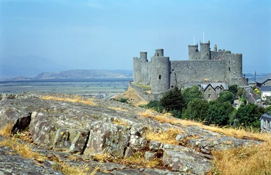 Veduta del Castello di Harlech, Gwynedd, Galles del Nord