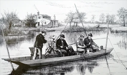 Un gruppo di giovani che pescano