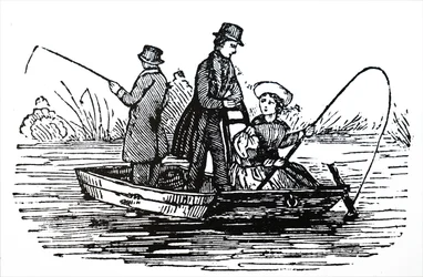 Un gruppo di giovani che pescano