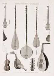Una serie di illustrazioni di strumenti musicali
