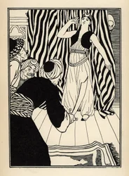 Un sultano nasconde il Barone di Munchausen. Illustrazione di William Strang e JB Clark da Le avventure del Barone di Munchausen di Rudolf Erich Raspe