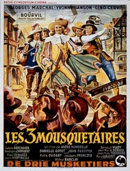 Poster del film I tre moschettieri di André Hunebelle con Georges Marchal (D