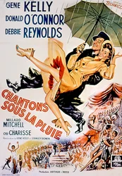 Locandina del film Cantando sotto la pioggia di Stanley Donen e Gene Kelly con Gene Kelly e Debbie Reynolds 1953