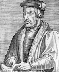 Agrippa von Nettesheim noto anche come Heinrich Cornelius (1486-1535) medico, teologo e filosofo tedesco, incisione