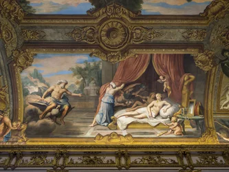 Allegoria del Fuoco rappresentante Giove e Semele, Luigi XIII in visita ad Anna d