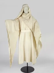 Abiti arabi e un copricapo, noto come keffiyah, appartenenti a T E Lawrence