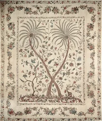 Coperta con motivi di palma dalla costa meridionale di Coromandel, c.1770 (cotone)