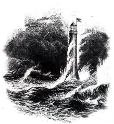 Faro di Bell Rock in una tempesta