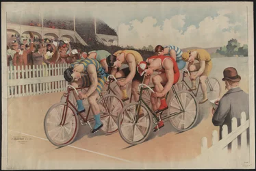 Scena di gara ciclistica