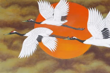 Dipinto di un uccello al tempio di Bongeunsa, Seoul, Corea del Sud