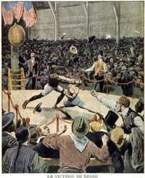 Il pugile Jack Johnson vince il titolo mondiale